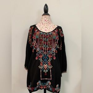 Johnny Was | Dolora | Embroidered 3/4 Sleeve Floral Top